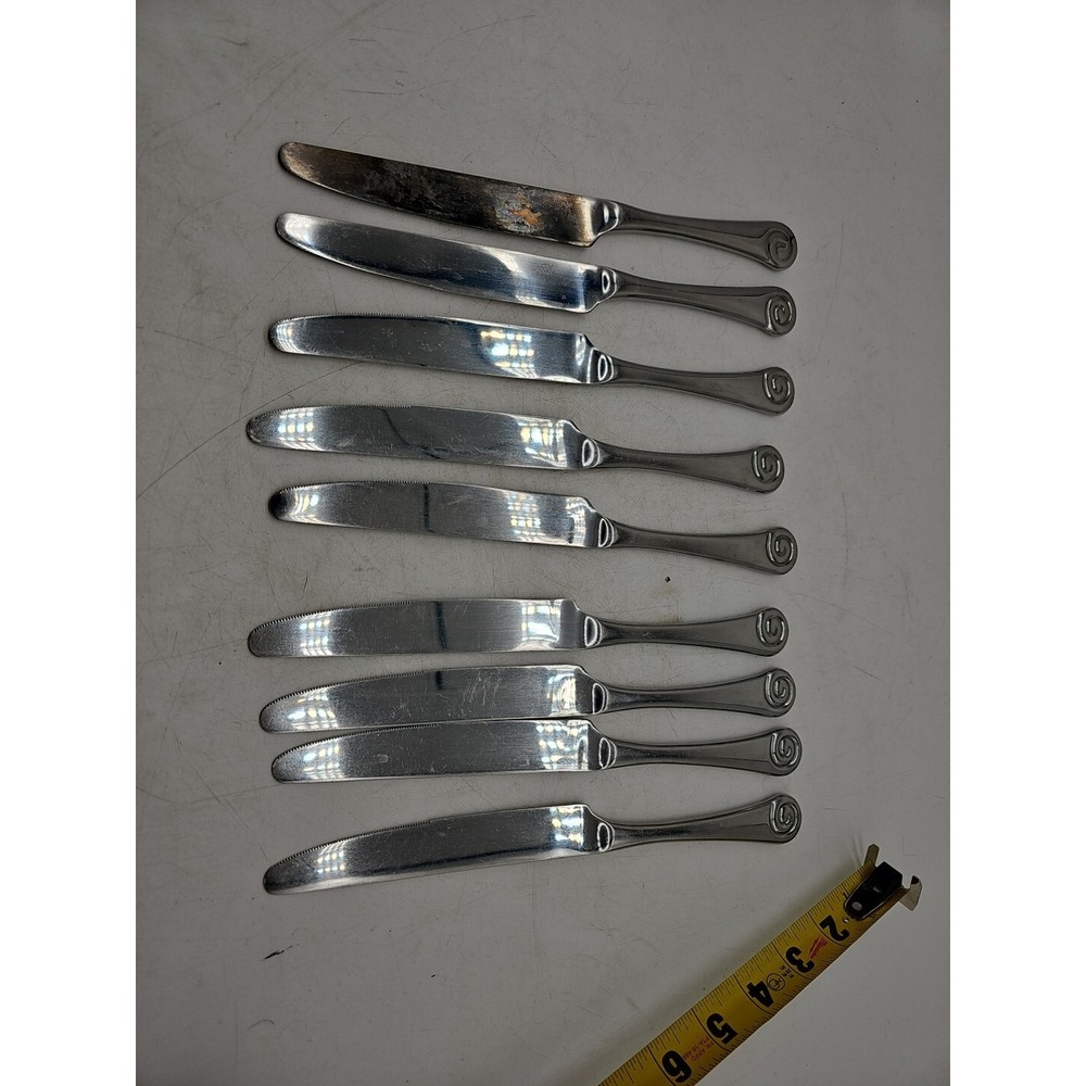 9 x Robert Welch Helmick Ammonite Bright Stainless Pistol Knives 9 ¾"